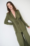 CAMICIA COLLO GIACCA CON LACCIO VERDE MILITARE