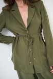 CAMICIA COLLO GIACCA CON LACCIO VERDE MILITARE