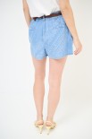 SHORT PALLONCINO + CINTURA FINE BLU CHIARO