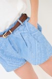 SHORT PALLONCINO + CINTURA FINE BLU CHIARO