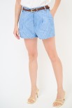 SHORT PALLONCINO + CINTURA FINE BLU CHIARO