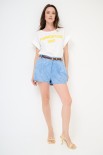 SHORT PALLONCINO + CINTURA FINE BLU CHIARO