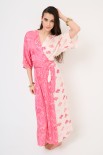ABITO KIMONO LUNGO DOPPIA STAMPA FUXIA