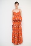 GONNA ELASTICO CON BALZE STAMPA ARANCIO