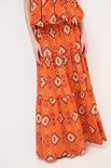 GONNA ELASTICO CON BALZE STAMPA ARANCIO