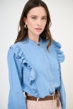 CAMICIA COREANA ROUCHES LATERALI DAV. JEANS