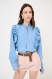 CAMICIA COREANA ROUCHES LATERALI DAV. JEANS