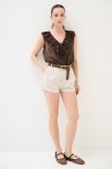 SHORTS PALLONCINO + CINTURA GABARDINA LEGGERA SOIA