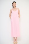 ABITO LUNGO SOTTOVESTE RASO ROSA BABY