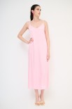 ABITO LUNGO SOTTOVESTE RASO ROSA BABY