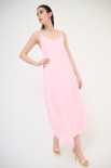 ABITO LUNGO SOTTOVESTE RASO ROSA BABY