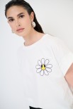 T-SHIRT MARGHERITA DAV. STAMPA SUL DT BIANCO