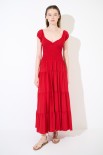 ABITO LUNGO SMOKE CON BALZE ROSSO