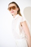 CAMICIA SMANICATA CON VOLANT BURRO