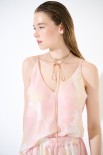 CANOTTA SPALLINI VOILE STAMPA LIME/ROSA
