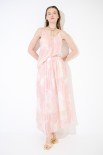 GONNA LUNGA SVASATA VOILE STAMPA LIME/ROSA