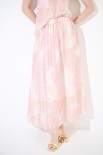 GONNA LUNGA SVASATA VOILE STAMPA LIME/ROSA