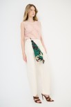 PANTALONE BALLON TELA CON FOULARD BURRO