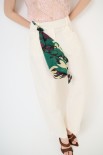 PANTALONE BALLON TELA CON FOULARD BURRO