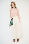 PANTALONE BALLON TELA CON FOULARD BURRO