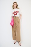 PANTALONE LARGO CON PINCE E LACCIO TELA PARAC. CON FOULARD CAMME