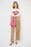 PANTALONE LARGO CON PINCE E LACCIO TELA PARAC. CON FOULARD CAMME