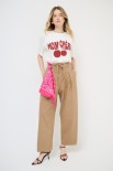PANTALONE LARGO CON PINCE E LACCIO TELA PARAC. CON FOULARD CAMME