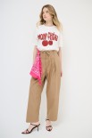 PANTALONE LARGO CON PINCE E LACCIO TELA PARAC. CON FOULARD CAMME