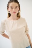TOP SCATOLINA M.MANICA BEIGE