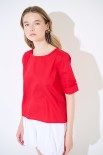 TOP SCATOLINA M.MANICA ROSSO