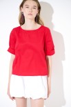TOP SCATOLINA M.MANICA ROSSO
