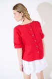 TOP SCATOLINA M.MANICA ROSSO