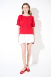 TOP SCATOLINA M.MANICA ROSSO