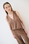 TOP SMANICATO SCOLLO V MORO