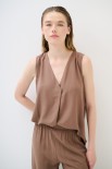 TOP SMANICATO SCOLLO V MORO