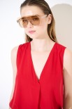 TOP SMANICATO SCOLLO V ROSSO