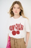 T-SHIRT MON CHERRY BIANCO