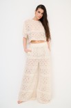 PANTALONE LARGO MACRAME ECRU