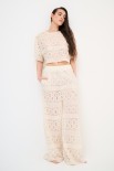 PANTALONE LARGO MACRAME ECRU
