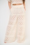 PANTALONE LARGO MACRAME ECRU