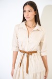 ABITO CHEMISIER CON CINTURA BEIGE