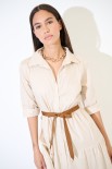 ABITO CHEMISIER CON CINTURA BEIGE