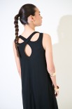 ABITO JERSERY VISCOSA CON INCROCIO DT NERO