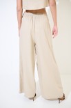 PANTALONE PINCE PALAZZO MISTO LINO BEIGE