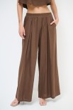 PANTALONE PINCE PALAZZO MISTO LINO MORO