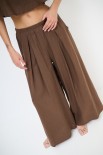 PANTALONE PINCE PALAZZO MISTO LINO MORO