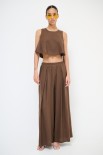 PANTALONE PINCE PALAZZO MISTO LINO MORO