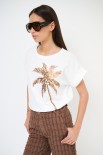 T-SHIRT ALBERO DI PALMA BIANCO