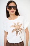 T-SHIRT ALBERO DI PALMA BIANCO