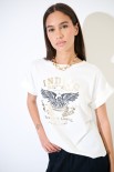 T-SHIRT SCRITTE CON AQUILA BIANCO